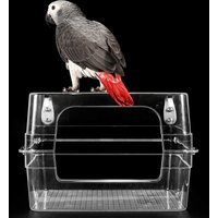 Colorday Large fully transparent Bird Bath for Cage, Parrot shower for Birds Bathtub Swimming Pool box Supplies Accessories