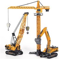 Diecast Excavator Tower Crane Toy Tractor forklift trucks Car Bulldozer Model Wholesale Boy Gift Digger Alloy+Plastic Vehicle