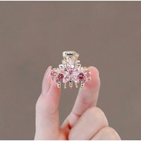 Crystal Cherry Blossom Small Grab Clip New Flower Hairpin Front Broken Mini Side Bangs Barrettes