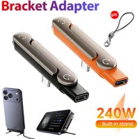 1/2/3 Stück Typ-C Telefon-Ladehalterungsadapter 240W Schnellladung OTG Typ-C Stecker auf USB-C Buchse Konverter mit klappbarem Halter