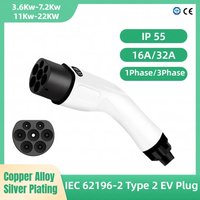 Prise de charge pour véhicule électrique de type 2 IEC 62196-2, connecteur de remplacement 16A 32A, prise mâle pour station de charge de véhicule électrique norme européenne