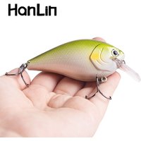 Hanlin 85mm/3.35in 15g Crankbait Fishing Lure Floating Surface Lures Bass Bait for Pike Vivid Game Wobbler Freshwater Tackle