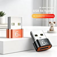 120W 6A USB to Type C OTG Adapter USB-C Male to Female Charger Converter Data Transfer for MacBook Samsung Xiaomi Phones Tablets