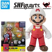BANDAI Genuine SHF SUPER MARIO ,Fire Mario, Out of print ,Anime Action Figure Collectible Model Toys Ornaments Gifts Children