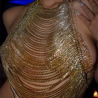 New pattern Fashion Multi layered Rhinestone Thoracic chain Women's Nightclub Sexy Shiny Crystal Tassel Body Chain Jewelry