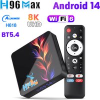 H96 MAX H618 Hope Android 14 TV Box 4GB 32GB/128GB Storage 8K UHD WiFi6 BT5.4 Set Top Box z głosowym pilotem odtwarzacza multimedialnego