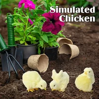 Fake Baby Chick Figurines 5Pcs Realistic Easter Chicks Decor for Home Easter Basket Photo Shoot Photography Prop Set