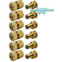 1/2 inch and 3/4 inch faucet fittings+1/2 inch (13-16mm) garden hose quick connector 6/12 EU standard hose connector kit- 1/2 in