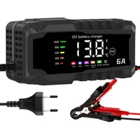 Color Screen Car Battery Charger 6A 12V Car and Motorcycle Battery Charging Device Lead-acid Battery Smart Repair