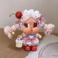 For CRYBABY Vacation Mode On Love Sweater Dress Red Dress Polka Dot Set For SKULLPANDA Doll Kids Clothing Fashion Accessories