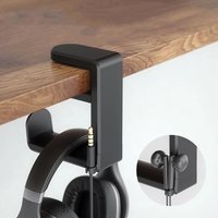 Universal 360 ° Drehbarer Kopfhörerhalter, verstellbarer PC-Gaming-Kopfhörerständer, Desktop-Headset-Organizer, ohne Bohren