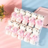 10Pcs Cute Bear Flower Bouquet Dolls Toy Cartoon Doll Bouquet Graduation Birthday Wedding Party Decoration no chain