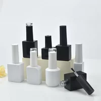 10Pcs/Set Empty Nail Polish Bottle 15ML Cosmetic Container Black White Glass With A Lid Brush Nail Gel Glass Bottles With Brush