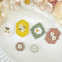 6pcs Vintage Frame Shape Polymer Clay Cutters | Embossing Clay Cutters for Earrings Jewelry Clay Crafts Making DIY Hand Tools