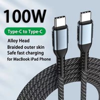 100W USB C To Type C Fast Charging Braided Data Cord For iPhone 16 Xiaomi 12 Samsung Huawei 1M 1.5M 2M USB C To USB C Data Cord