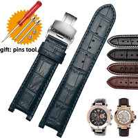 Notched Genuine Leather Watch strap 20*11mm 22*13mm For GC Guess Passa Men Women Watch band stainless Steel Butterfly Buckle