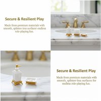 1/3Pcs Nordic Style Lotion Bottle & Soap Dish Mini Toothbrush Holder Model 1:12 Scale Dollhouse Miniature Bathroom Accessory Set