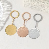 304 Stainless Steel Islamic Round Keychain Ayatul Kursi Arabic Calligraphy Muslim Ramadan Eid Gift