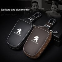 Leather Car Remote Key Case Cover Shell Keychain Protector Bag For Peugeot 307 308 206 207 208 407 508 5008 106 107 205 4008 301