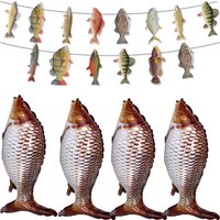 Fishing Birthday Party Balloons Banner Gone Fishing Party Supplies Sunfish Trout Bass Fishing Banner for Adults Retirement Deco