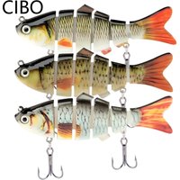 CIBO 3Pcs10.5cm/20.5g 6-Segment Sinking Multi-Jointed Fishing Lure Set Lifelike Hard Swimbait for Striped Bass Saltwater Fishing