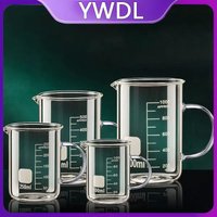 YWDL 50~1000ml With Handle Measuring Cup High Borosilicate Glass Clear Scale Cup Laboratory Beaker Kitchen Baking Measuring Mug