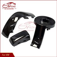 1PCS Chrome Matt With Leather Shift Knob Gear Side Cover DSG Emblem For VW Golf 6 7 R GTI Passat B7 B8 CC R20 Jetta MK6 GLI