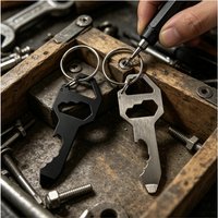 Metal Card Tool Card Multifunctional Bottle Opener Keychains Hexagonal Pendant Key Chain Portable Screwdriver Keyring Wholesale