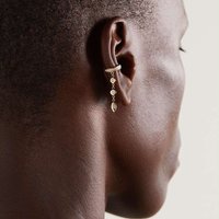 Exquisite Zircon Hanging Chain Ear Clip Inlaid With Cubic Oxygen No Perforation Adjustable Fashionable Womens Jewelry Gift Party