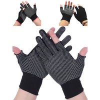 AliExpress NONE 1/5/10 Pairs Cycling Fingerless Gloves Lightweight Men and Women Half-Finger Anti-Slip Fingerless Work Gloves for Motorcycle
