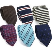 Klassische Herren-Strickkrawatten 7cm Breit, Einfarbig Gestreift Gepunktet in Marineblau Weinrot Braun, Winterkrawatten für Tägliches Tragen, Accessoires und Geschenke