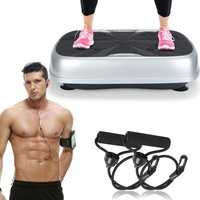 KeHot FR-198 Vibrationsplatte mit Widerstandsbändern, Ganzkörper-Fitnessplattform, 99 Geschwindigkeitsstufen, Fernbedienung, Heimtrainingsgerät