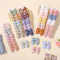 BABY BOWS 10Pcs/lot Candy Colorful Bowknot High Quality Cotton Printed Hair Clip Girls Kids Bangs Hairgripes Accessories