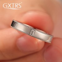 GXTRS Real Moissanite 925 Sterling Silver Rings For Men Sparkling Lab Diamond Engagement Wedding Band 18K Plated Jewelry Gifts