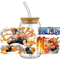 One Piece character Series easy peel waterproof DIY Decals Retro Beauty 3D transfers uvdtf crystal sticker 16oz uv dtf cup wraps