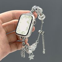Jewelry Strap for Apple Watch 10 Band 46mm 42mm 41mm 45mm 44mm 38/40mm Women Bling Metal Bracelet iWatch Series 9 8 7 6 SE Ultra