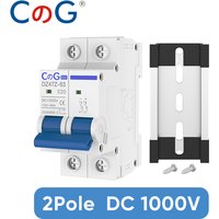 CG 2 Pole DC Miniature Circuit Breaker 10A 16A 20A 25A 32A 40A 50A 63A 1000V Thermal Magnetic Trip Din Rail Mount Switch