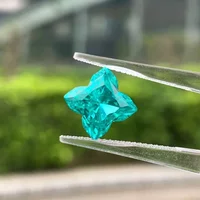 Clover Cut Paraiba Lab Grown Gemstone AGL Certified DIY Advanced Jewelry Making Inlay For Ring Necklace Bracelet Accessories