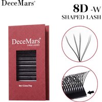 DeceMars 8D - Extension de cils en forme de W (12 lignes/plateau)