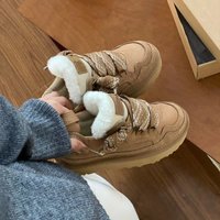 Zimowe buty damskie z ociepleniem z polaru, grube buty śniegowce