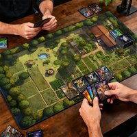Large Green Village Map Mouse Pad with Wrist Support Games Desk Mat for MTG tcg,Non-Slip desk mat,Gaming Mouse pads