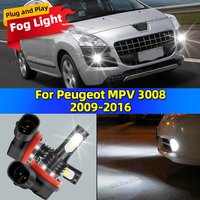 2x Front Fog Light Accessories LED Bulb 20000LM Ultra Bright Lamp For Peugeot MPV 3008 2009 2010 2011 2012 2013 2014 2015 2016