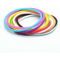 10pcs Gummy Silicone Bracelets Punk Rock Rubber Band Unisex Wristband Elastic Hairband Scrunchie Bangle Fashion Accessories