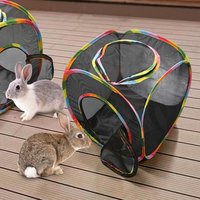 Cat Tunnel Cube Outdoor PopUp Enclosure Foldable Mesh House Pet Tent Hideaway Scratching Resting Space for Kittens Bunny Puppy
