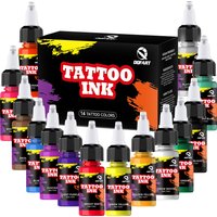 DQFART 14 Farbe 15 ml Tattoo Tinte Professionelle Hohe Qualität Langlebige Tattoo Pigment Körper Kunst Pigment Tattoo Tinte Tattoo liefert