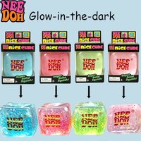 Needoh Nice Ice Cube Squishy Squeeze Toy Glow in the Dark Transparent Maltose Anxiety Relief Stress Balls Adults Portable Gift
