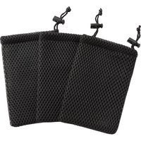 1/3/6PCS Nylon Mesh Drawstring Bag, 5 x 3.5 Inch Small Storage Pouch String Bags for Mini Stuff MP3 Charger Earphone Key Black