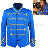 Men's Halloween Michael Jackson Cosplay Performance Costumes Medieval Style Retro Banquet Blue Coat Jacket Hallwoeen Costume