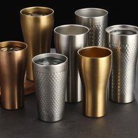 New Double-Wall Beer Cups Stainless Steel Keep Cold Cold Water Drinks Cup Anti-fall Northern Europe Juice Tea Cup Kitchen