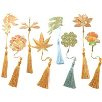 Retro classic hollowed out D animal and plant colored bookmark, Chinese hollowed out pagination mark, school office supplies